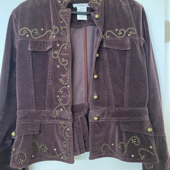 Daslu Brazil Plum Velvet Jacket- Size 40 - Picture 2 of 2